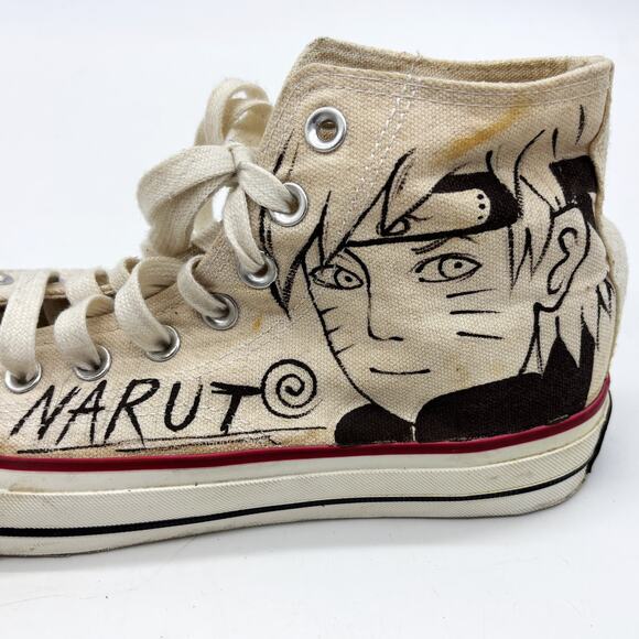 Converse Custom Designed Narut Kakasi High Top Sneakers M8.5 W10.5 Anime Skater main image 8